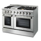 Thor Kitchen Appliance Package - 48 in. Gas Burner/Electric Oven Range, Refrigerator, Wine Cooler - HWC-HRD4803U-5U - MyBBQDirect
