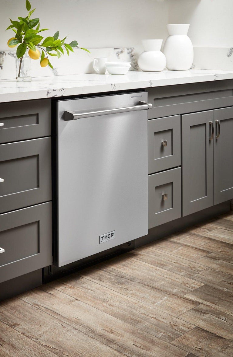 Thor Kitchen Appliance Package - 48 in. Gas Range, Dishwasher, Microwave Drawer - HDW-LRG4807U-SS - MyBBQDirect