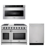 Thor Kitchen Appliance Package - 48 in. Gas Range, Dishwasher, Microwave Drawer - HDW-LRG4807U-SS - MyBBQDirect