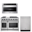 Thor Kitchen Appliance Package - 48 in. Gas Range, Dishwasher, Microwave Drawer - HDW-LRG4807U-SS