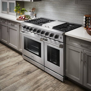 Thor Kitchen Appliance Package - 48 in. Gas Range, Range Hood, Double Drawer Refrigerator, Dishwasher - TRF-LRG4807U-601F - MyBBQDirect