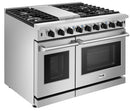 Thor Kitchen Appliance Package - 48 in. Gas Range, Range Hood, Double Drawer Refrigerator, Dishwasher - TRF-LRG4807U-601F