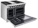 Thor Kitchen Appliance Package - 48 in. Gas Range, Range Hood, Double Drawer Refrigerator, Dishwasher - TRF-LRG4807U-601F
