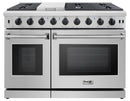 Thor Kitchen Appliance Package - 48 in. Gas Range, Range Hood, Refrigerator, Dishwasher, Wall Oven - HEW-LRG4807U-SS