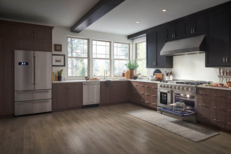 Thor Kitchen Appliance Package - 48 in. Gas Range, Range Hood, Refrigerator - TRH-LRG4807U-4805 - MyBBQDirect