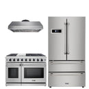 Thor Kitchen Appliance Package - 48 in. Gas Range, Range Hood, Refrigerator - TRH-LRG4807U-4805