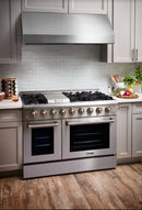 Thor Kitchen Appliance Package - Professional 48 in. Gas Range, Dishwasher - HDW-HRG4808U-2401SS