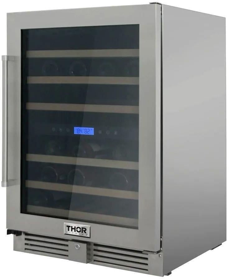 Thor Kitchen Appliance Package - Professional 48 in. Gas Range, Wine Cooler - TWC-HRG4808U-DO - MyBBQDirect