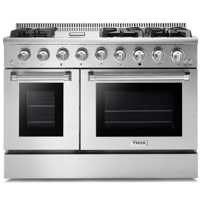 Thor Kitchen Appliance Package - Professional 48 in. Gas Range, Wine Cooler - TWC-HRG4808U-DO - MyBBQDirect