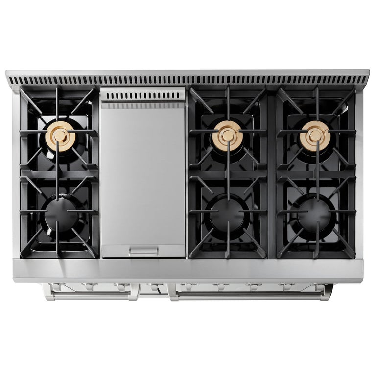 Thor Kitchen Appliance Package - Professional 48 in. Gas Range, Wine Cooler - TWC-HRG4808U-DO - MyBBQDirect