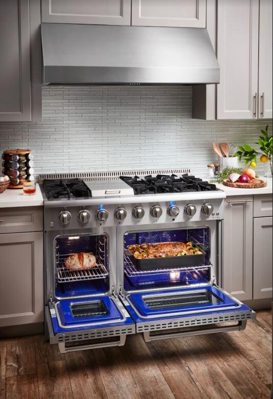 Thor Kitchen Appliance Package - Professional 48 in. Gas Range, Wine Cooler - TWC-HRG4808U-DO - MyBBQDirect