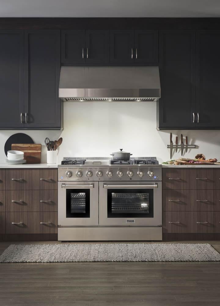 Thor Kitchen Appliance Package - Professional 48 in. Gas Range, Wine Cooler - TWC-HRG4808U-DO - MyBBQDirect