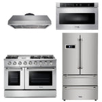 Thor Kitchen Appliance Professional 48 in. Gas Burner/Gas Oven Range, Range Hood, Refrigerator & Microwave Drawer Package - TMD-HRG4808U-2401 - MyBBQDirect