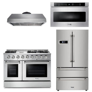 Thor Kitchen Appliance Professional 48 in. Gas Burner/Gas Oven Range, Range Hood, Refrigerator & Microwave Drawer Package - TMD-HRG4808U-2401 - MyBBQDirect