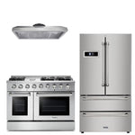 Thor Kitchen Appliance Professional 48 in. Gas Burner/Gas Oven Range, Refrigerator & Range Hood Package - TRH-HRG4808U-4806 - MyBBQDirect