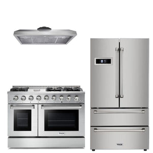 Thor Kitchen Appliance Professional 48 in. Gas Burner/Gas Oven Range, Refrigerator & Range Hood Package - TRH-HRG4808U-4806 - MyBBQDirect