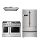 Thor Kitchen Appliance Professional 48 in. Gas Burner/Gas Oven Range, Refrigerator & Range Hood Package - TRH-HRG4808U-4806