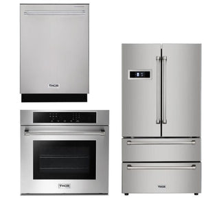 Thor Kitchen Appliance Wall Oven, 36 in. Refrigerator & 24 in. Dishwasher - HEW-LRG3001U-3001 - MyBBQDirect