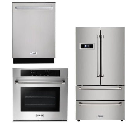 Thor Kitchen Appliance Wall Oven, 36 in. Refrigerator & 24 in. Dishwasher - HEW-LRG3001U-3001 - MyBBQDirect