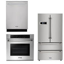 Thor Kitchen Appliance Wall Oven, 36 in. Refrigerator & 24 in. Dishwasher - HEW-LRG3001U-3001