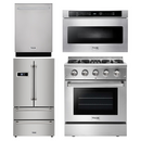 Thor Kitchen Package - 30 in. Gas Burner/Electric Oven Range, Microwave Drawer, Refrigerator, Dishwasher