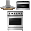 Thor Kitchen Package - 30 in. Gas Range, Range Hood, Microwave Drawer