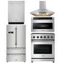 Thor Kitchen Package - 30 in. Gas Range, Range Hood, Microwave Drawer, Refrigerator, Dishwasher