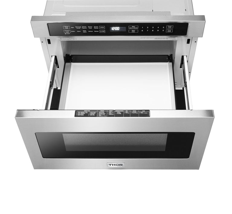 Thor Kitchen Package - 30 in. Professional Natural Gas Range, Range Hood, Microwave Drawer