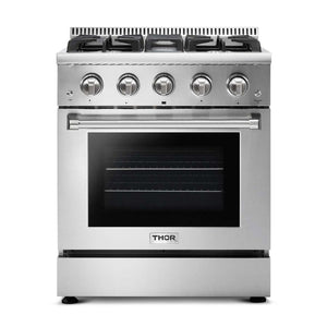 Thor Kitchen Package - 30 in. Professional Natural Gas Range, Range Hood, Microwave Drawer