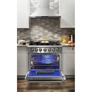 Thor Kitchen Package - 36 in. Gas Burner/Electric Oven Range, Range Hood, Refrigerator, Dishwasher, Wine Cooler 