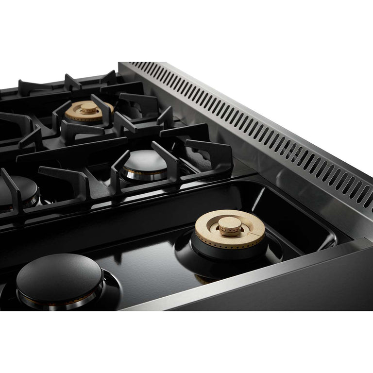 Thor Kitchen Package - 36 in. Gas Burner/Electric Oven Range, Range Hood, Refrigerator, Dishwasher, Wine Cooler 