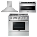 Thor Kitchen Package - 36 in. Gas Range, Range Hood, Microwave Drawer