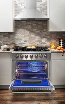 Thor Kitchen Package - 36 in. Gas Range, Range Hood, Microwave Drawer