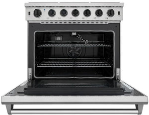 Thor Kitchen Package - 36 in. Gas Range, Range Hood, Microwave Drawer, Refrigerator, Dishwasher