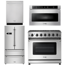 Thor Kitchen Package - 36 in. Natural Gas Range, Microwave Drawer, Refrigerator, Dishwasher 