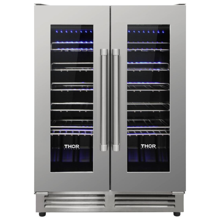 Thor Kitchen Package - 36 in. Natural Gas Range, Range Hood, Microwave Drawer, Refrigerator, Dishwasher, Wine Cooler