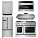 Thor Kitchen Package - 48 in. Dual Fuel Range, Range Hood, Refrigerator, Dishwasher, Microwave Drawer 