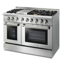 Thor Kitchen Package - 48 in. Gas Burner/Electric Oven Range, Range Hood, Microwave Drawer