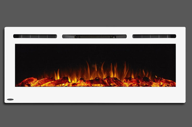 Touchstone Sideline White Recessed Wall Mounted Electric Fireplace Heater 80029