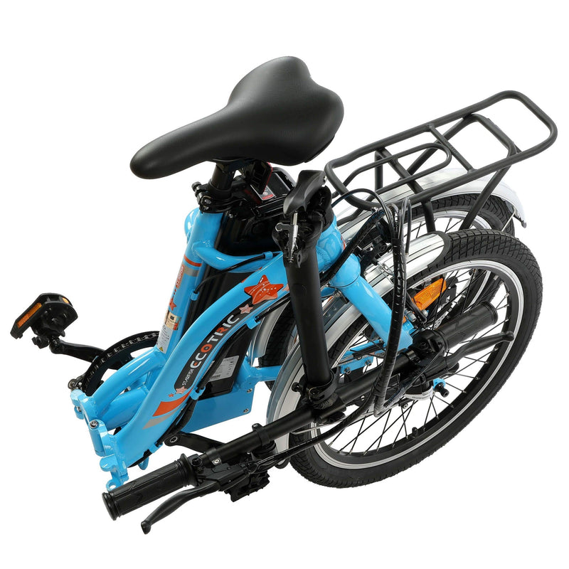 UL Certified-Ecotric 20inch Blue Starfish portable and folding electric bike