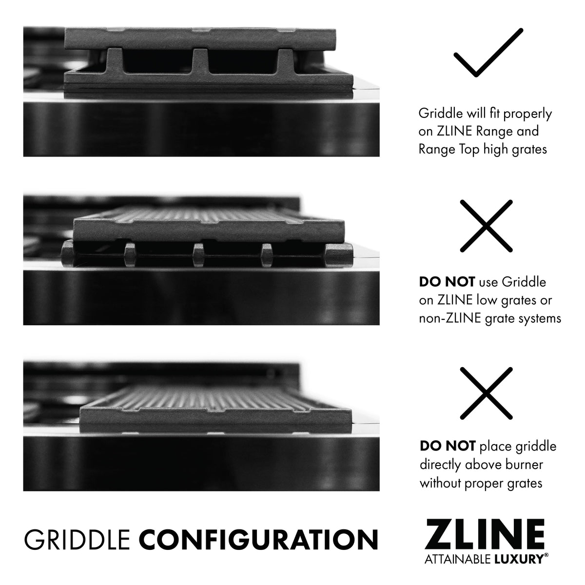 ZLINE High Grate Reversible Cast Iron Griddle (HG-GRZ-NS) - MyBBQDirect