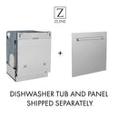 ZLINE Autograph Edition 24 in. 3rd Rack Top Touch Control Tall Tub Dishwasher in Stainless Steel with Accent Handle, 45dBa (DWMTZ-304-24) - MyBBQDirect