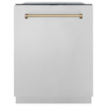 ZLINE Autograph Edition 24 in. 3rd Rack Top Touch Control Tall Tub Dishwasher in Stainless Steel with Accent Handle, 45dBa (DWMTZ-304-24) - MyBBQDirect