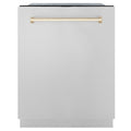 ZLINE Autograph Edition 24 in. 3rd Rack Top Touch Control Tall Tub Dishwasher in Stainless Steel with Accent Handle, 45dBa (DWMTZ-304-24) - MyBBQDirect