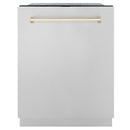 ZLINE Autograph Edition 24 in. 3rd Rack Top Touch Control Tall Tub Dishwasher in Stainless Steel with Accent Handle, 45dBa (DWMTZ-304-24) - MyBBQDirect