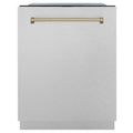 ZLINE Autograph Edition 24 in. 3rd Rack Top Control Tall Tub Dishwasher in Fingerprint Resistant Stainless Steel with Accent Handle, 45dBa (DWMTZ-SN-24) - MyBBQDirect