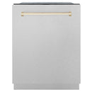 ZLINE Autograph Edition 24 in. 3rd Rack Top Control Tall Tub Dishwasher in Fingerprint Resistant Stainless Steel with Accent Handle, 45dBa (DWMTZ-SN-24) - MyBBQDirect