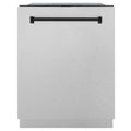 ZLINE Autograph Edition 24 in. 3rd Rack Top Control Tall Tub Dishwasher in Fingerprint Resistant Stainless Steel with Accent Handle, 45dBa (DWMTZ-SN-24) - MyBBQDirect