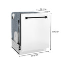 ZLINE 30 in. Autograph Edition Kitchen Package with Stainless Steel Dual Fuel Range with White Matte Door, Range Hood and Dishwasher with Matte Black Accents (3AKP-RAWMRHDWM30-MB)