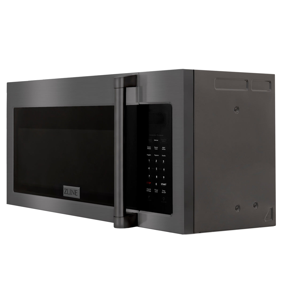 ZLINE 30 in. Recirculating Over the Range Convection Microwave Oven with Traditional Handle and Charcoal Filters in Black Stainless Steel (MWO-OTRCFH-30-BS) - MyBBQDirect